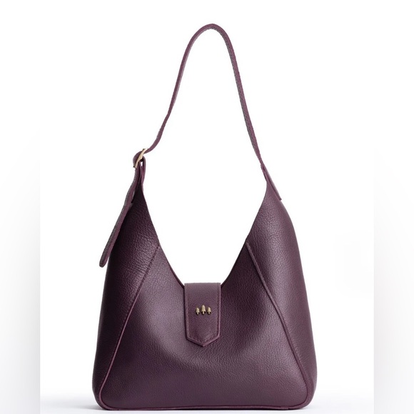 Portland Leather Handbags - NWT Portland Leather Flora Shoulder Hobo Bag in Plum (NEW WITH TAGS)